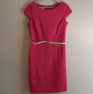 Kim Rogers Dress red sheath thin belt